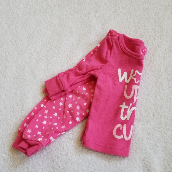 Two Piece Stars Pajama Set Baby Girl Size 9 Months - Picture 2 of 2